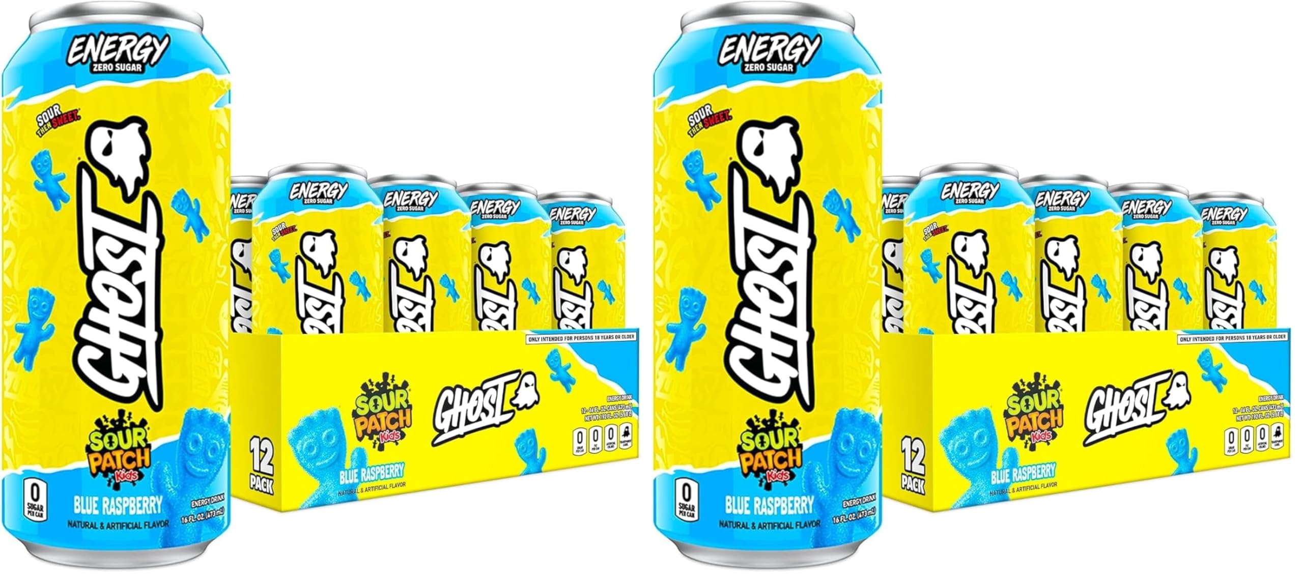 GHOST Energy Drink - 12-Pack, Strawbango, 16oz - Energy & Focus & No Artificial Colors - 200mg of Natural Caffeine, L-Carnitine & Taurine - Gluten-Free & Vegan