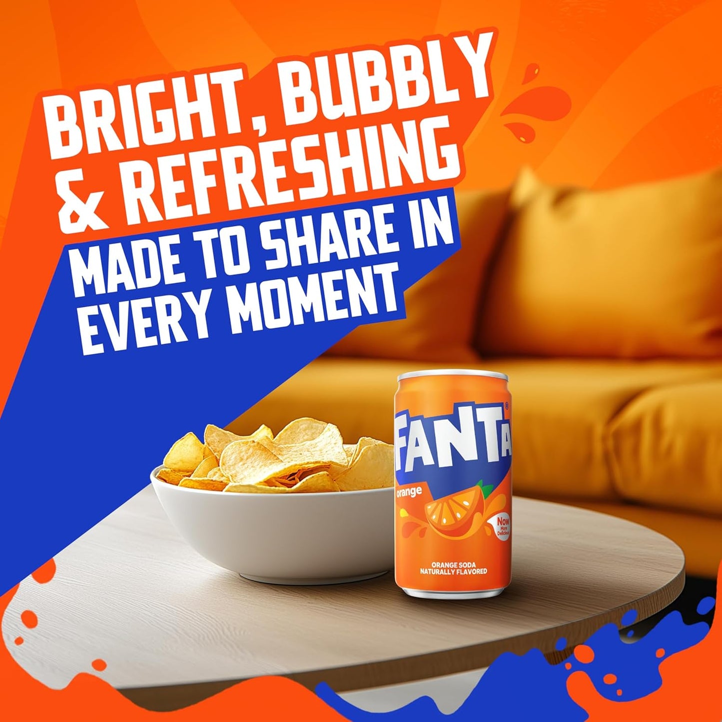 Fanta Orange Soda Can, 7.5 fl oz, 10 Pack