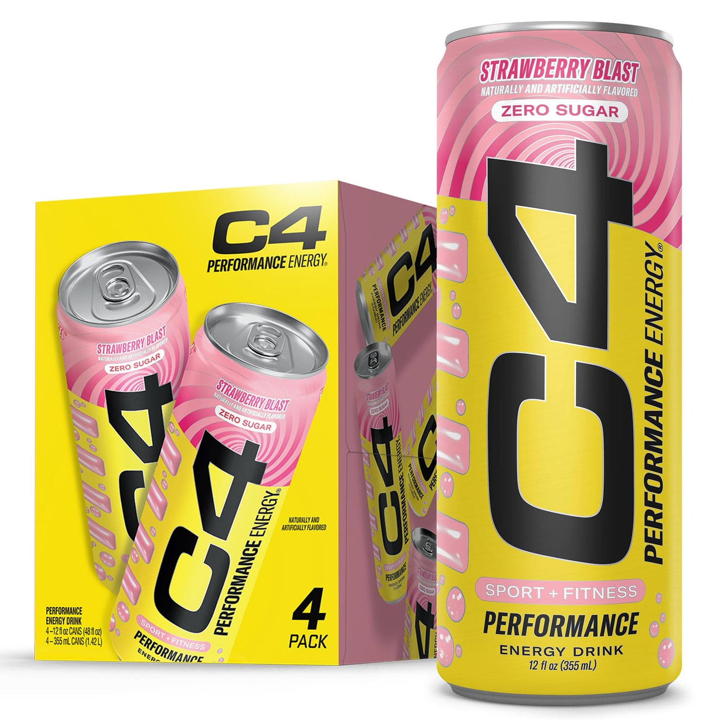 C4 Energy Drink 12oz (Pack of 12) - Frozen Bombsicle - Sugar Free Pre Workout Performance Drink with No Artificial Colors or Dyes
