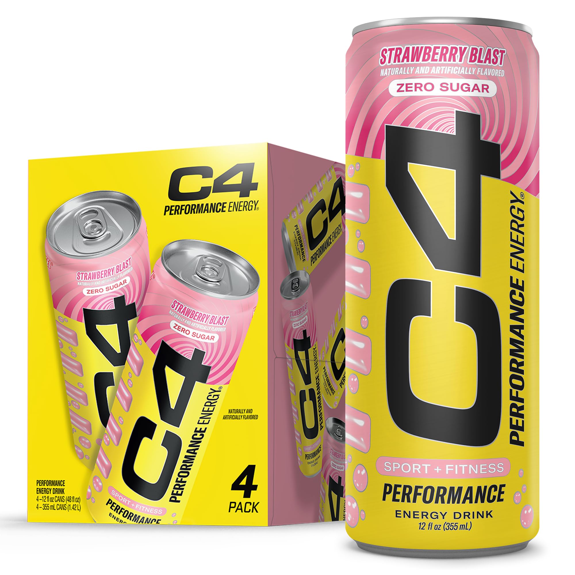 C4 Energy Drink 12oz (Pack of 12) - Frozen Bombsicle - Sugar Free Pre Workout Performance Drink with No Artificial Colors or Dyes