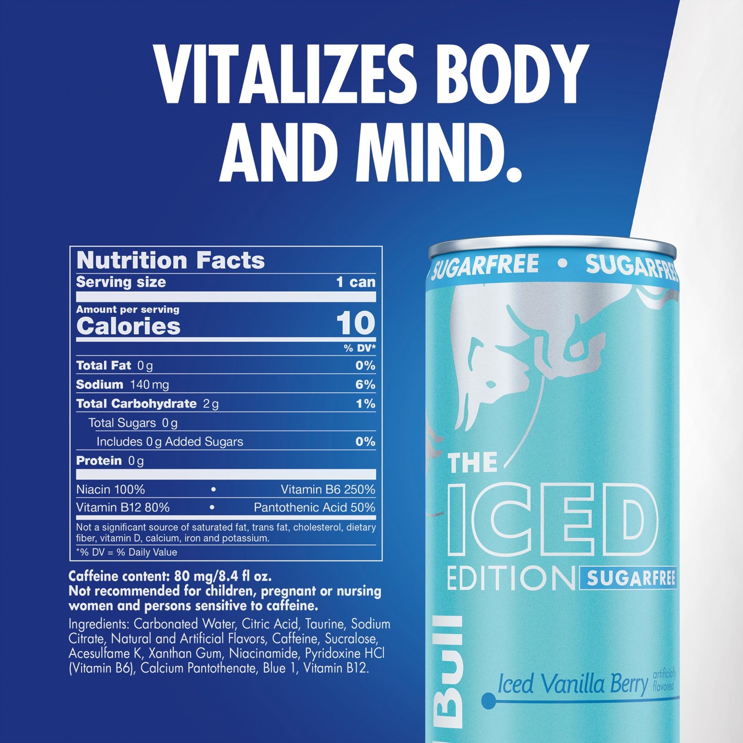Red Bull Energy Drink SugarFree Variety Pack, Zero, Peach, Iced Vanilla Berry, 8.4 fl. oz, Pack of 12 Can