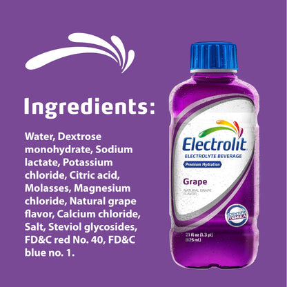 Electrolit, Electrolyte Beverage, Fruit Punch, 21 Fl Oz bottle (Pack of 12)
