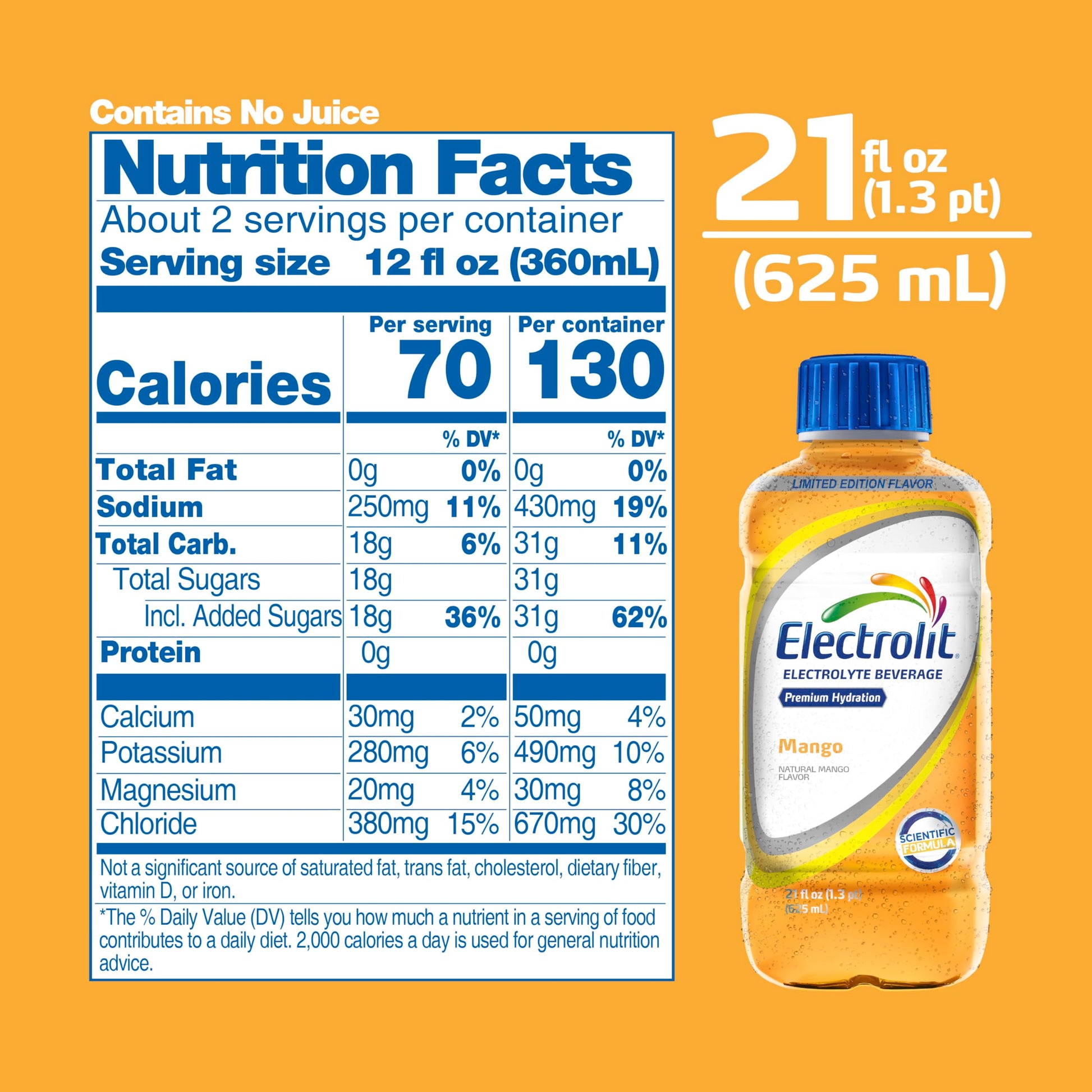 Electrolit, Electrolyte Beverage, Fruit Punch, 21 Fl Oz bottle (Pack of 12)