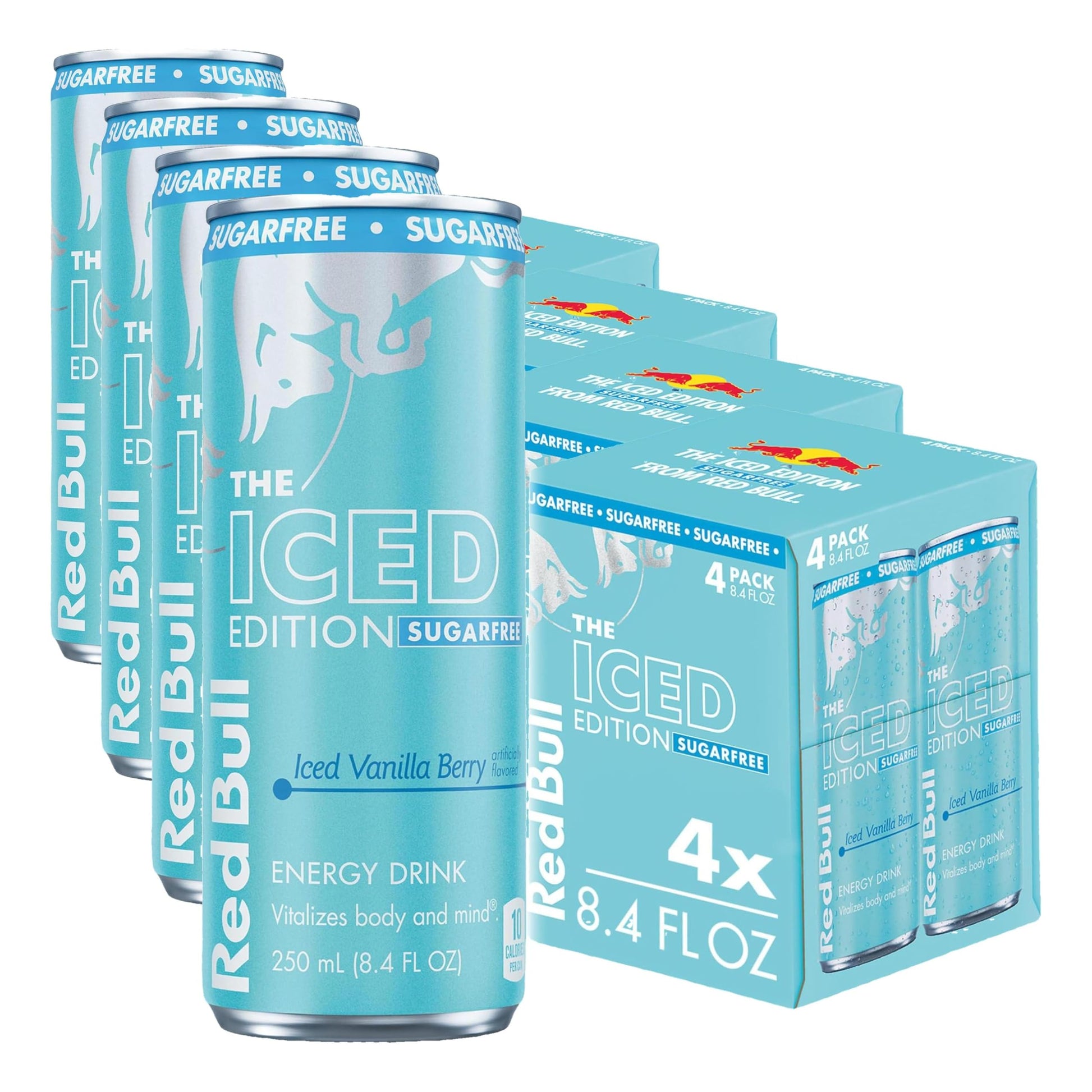 Red Bull Energy Drink SugarFree Variety Pack, Zero, Peach, Iced Vanilla Berry, 8.4 fl. oz, Pack of 12 Can