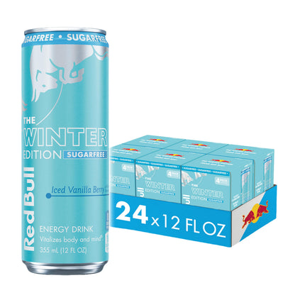 Red Bull Energy Drink SugarFree Variety Pack, Zero, Peach, Iced Vanilla Berry, 8.4 fl. oz, Pack of 12 Can