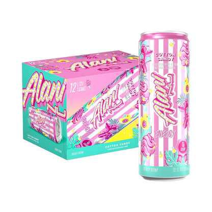 Alani Nu Cotton Candy Sugar Free Energy Drink 12fl oz (Pack of 12)