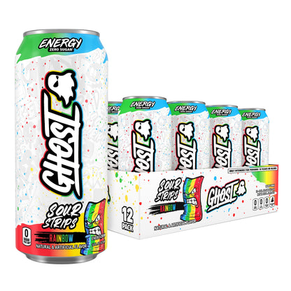 GHOST Energy Drink - 12-Pack, Strawbango, 16oz - Energy & Focus & No Artificial Colors - 200mg of Natural Caffeine, L-Carnitine & Taurine - Gluten-Free & Vegan
