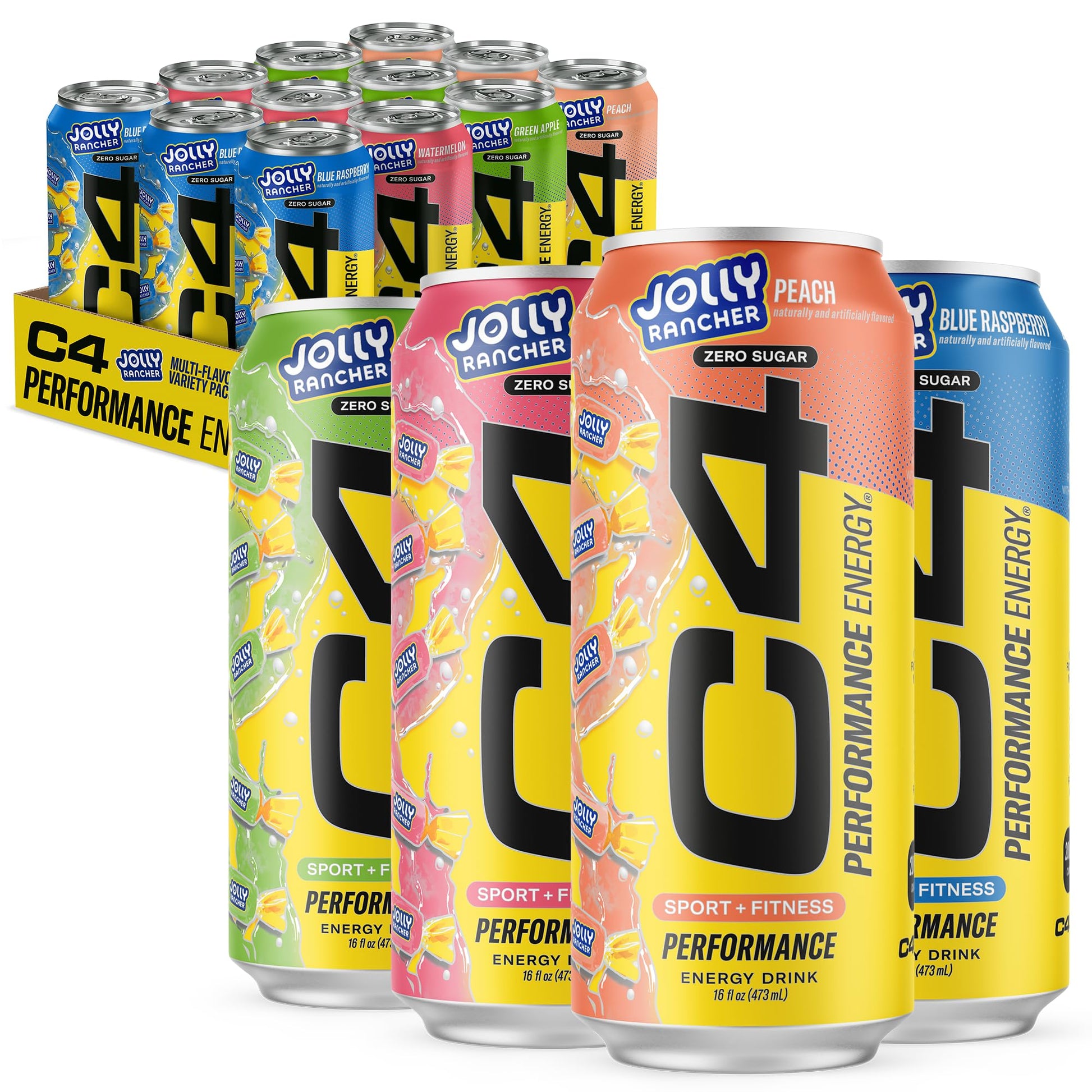 C4 Energy Drink 12oz (Pack of 12) - Frozen Bombsicle - Sugar Free Pre Workout Performance Drink with No Artificial Colors or Dyes