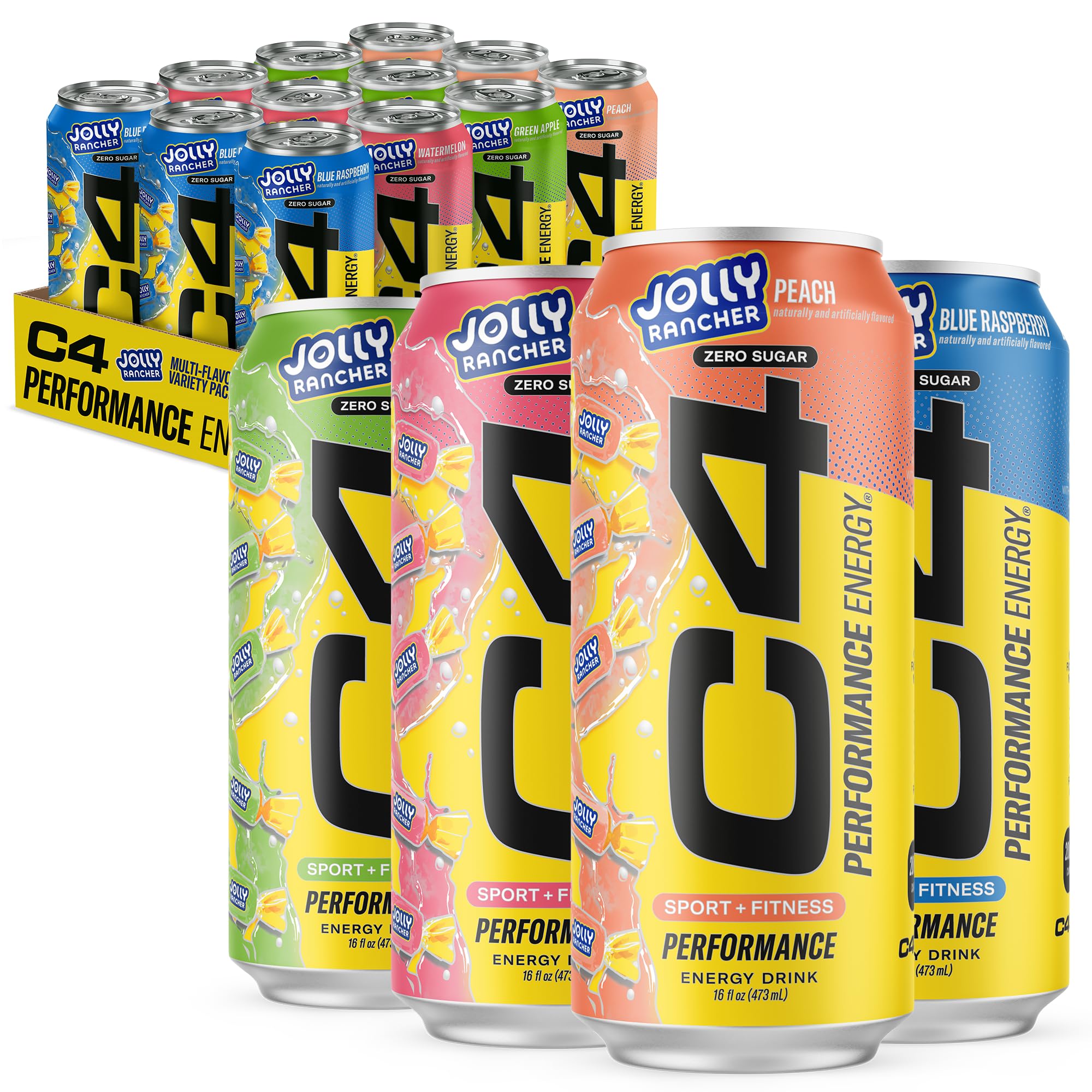 C4 Energy Drink 12oz (Pack of 12) - Frozen Bombsicle - Sugar Free Pre Workout Performance Drink with No Artificial Colors or Dyes