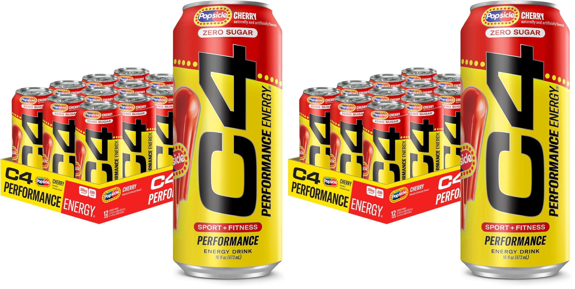 C4 Energy Drink 12oz (Pack of 12) - Frozen Bombsicle - Sugar Free Pre Workout Performance Drink with No Artificial Colors or Dyes