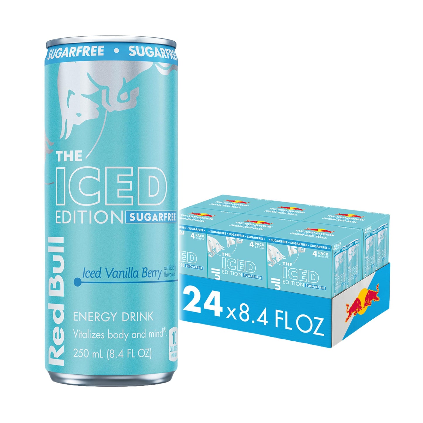 Red Bull Energy Drink SugarFree Variety Pack, Zero, Peach, Iced Vanilla Berry, 8.4 fl. oz, Pack of 12 Can