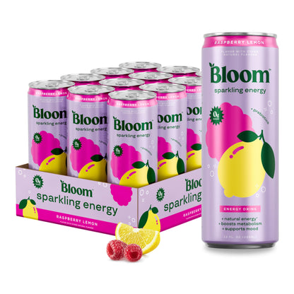 Bloom Nutrition Sparkling Energy Drink - Apple Crisp / Glacier Crush Variety Pack - Natural Caffeine, Zero Sugar, 180mg Caffeine - Antioxidant-Rich with Green Coffee Bean, Green Tea Extract, Prebiotics - 12oz 12 Pack