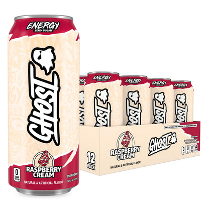 GHOST Energy Drink - 12-Pack, Strawbango, 16oz - Energy & Focus & No Artificial Colors - 200mg of Natural Caffeine, L-Carnitine & Taurine - Gluten-Free & Vegan