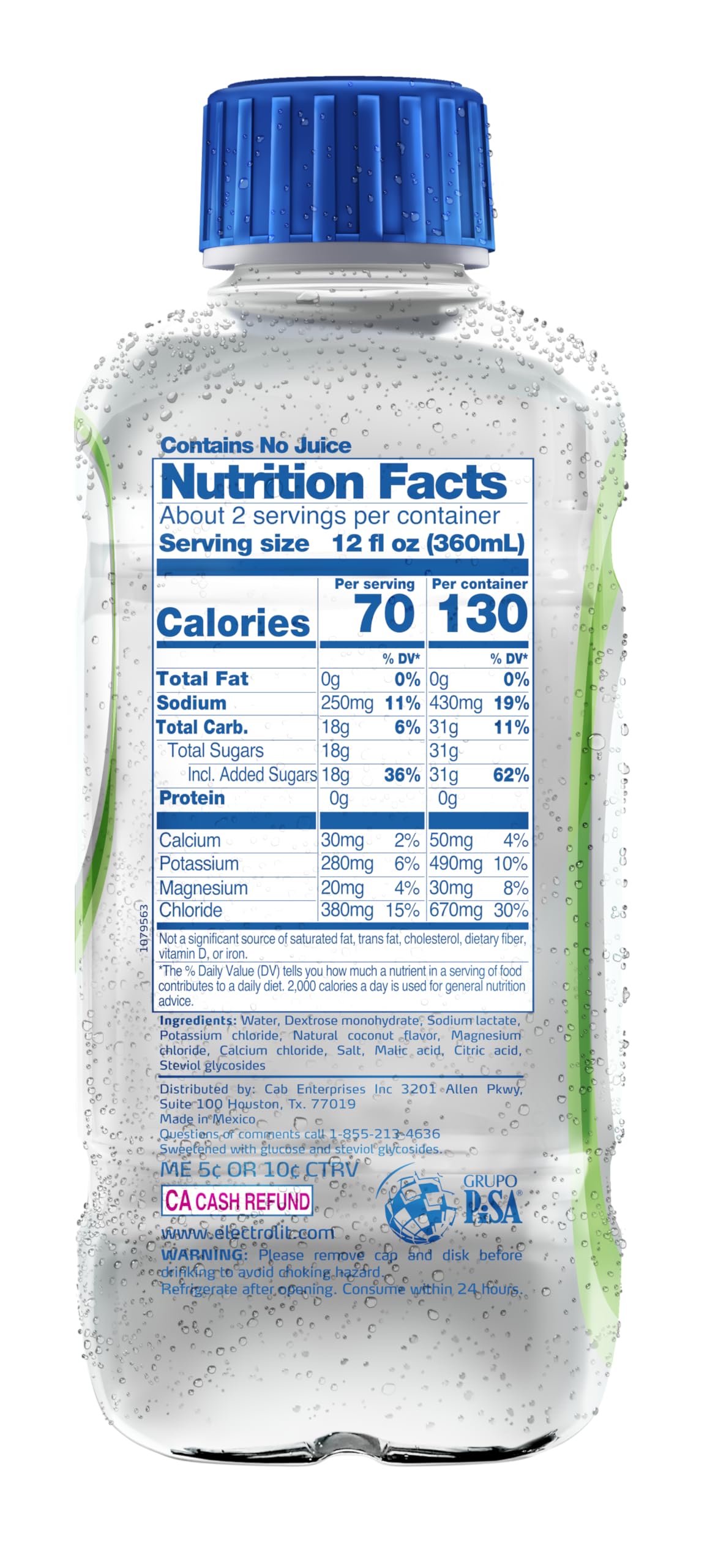 Electrolit, Electrolyte Beverage, Fruit Punch, 21 Fl Oz bottle (Pack of 12)