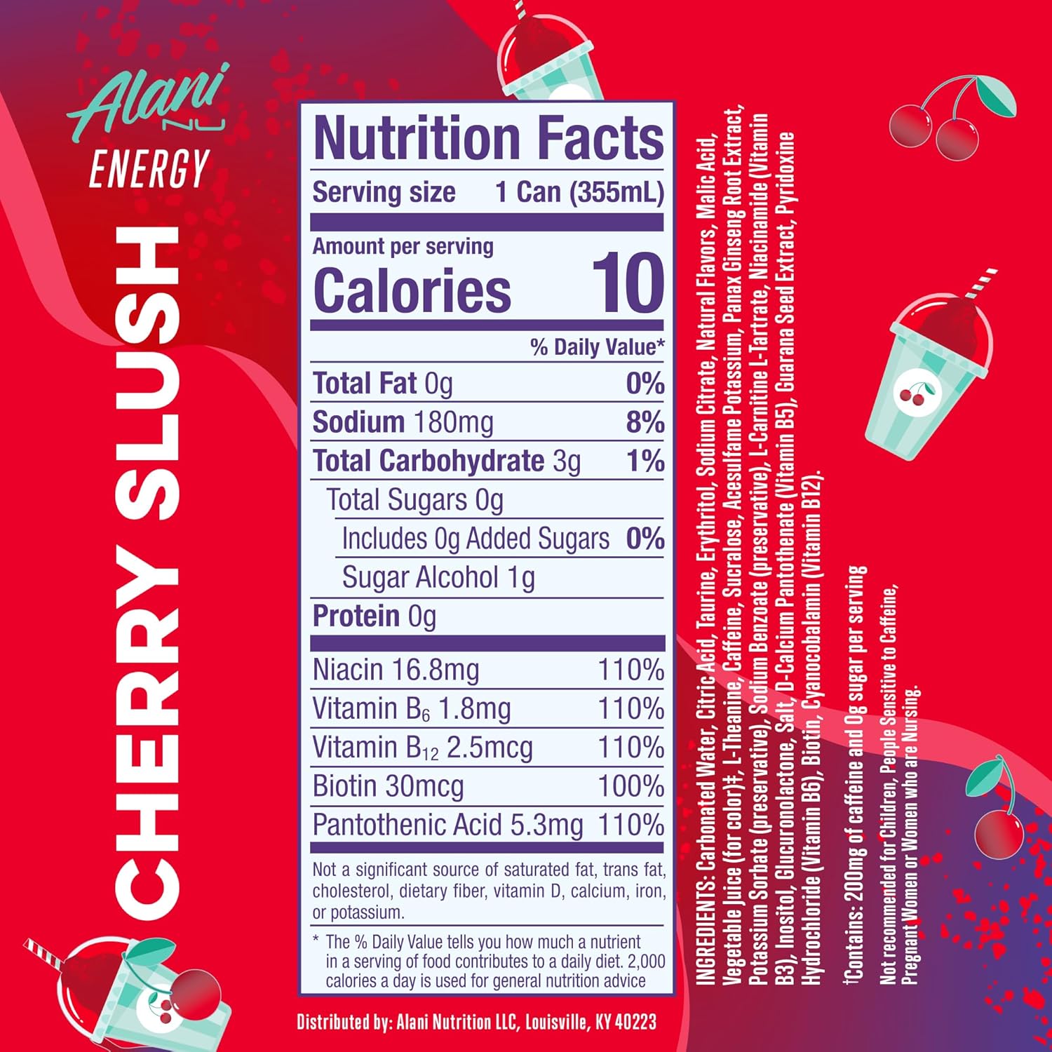 Alani Nu Cherry Slush Energy Drink (12-Pack, 12oz)
