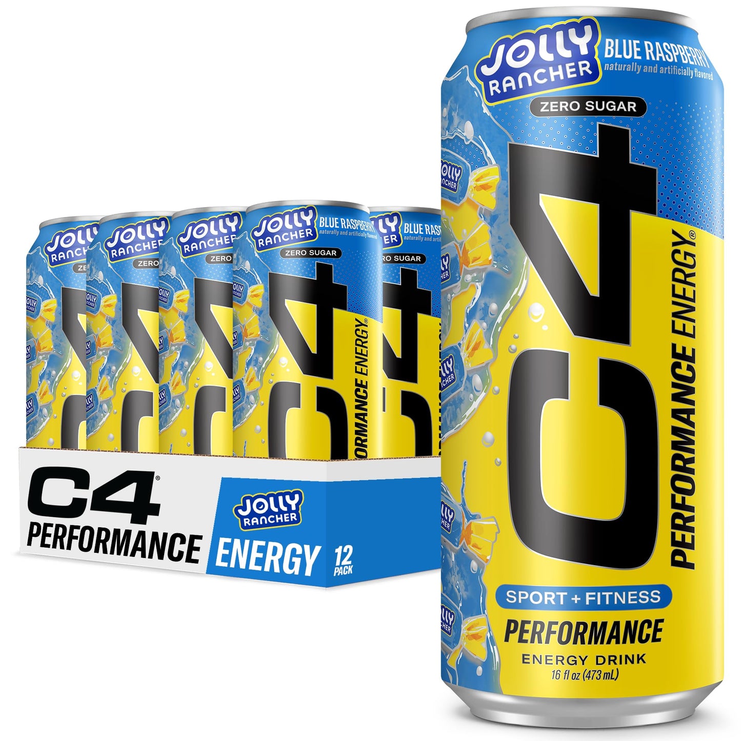C4 Energy Drink 12oz (Pack of 12) - Frozen Bombsicle - Sugar Free Pre Workout Performance Drink with No Artificial Colors or Dyes