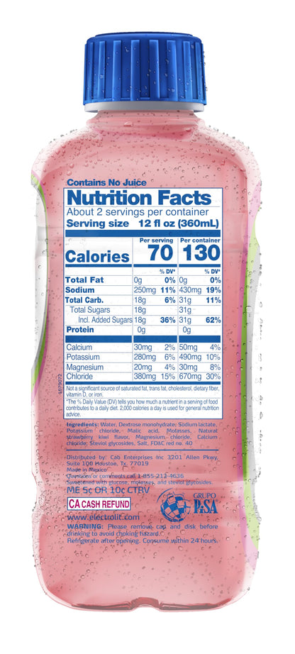 Electrolit, Electrolyte Beverage, Fruit Punch, 21 Fl Oz bottle (Pack of 12)