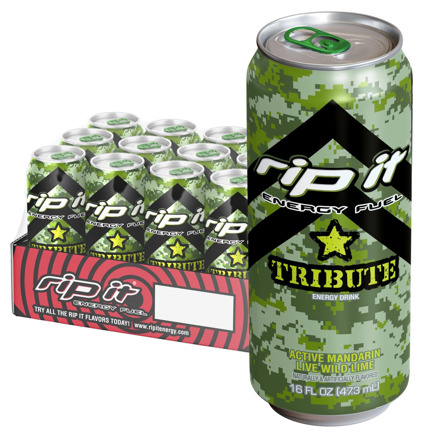 Rip-It Energy Drink | Power | Sharp Citrus Flavor | 12-Pack (16oz Cans) | 160mg Caffeine | Smooth Finish | Ignite Focus | Hardcore Energy That Rips!