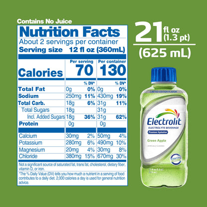 Electrolit, Electrolyte Beverage, Fruit Punch, 21 Fl Oz bottle (Pack of 12)