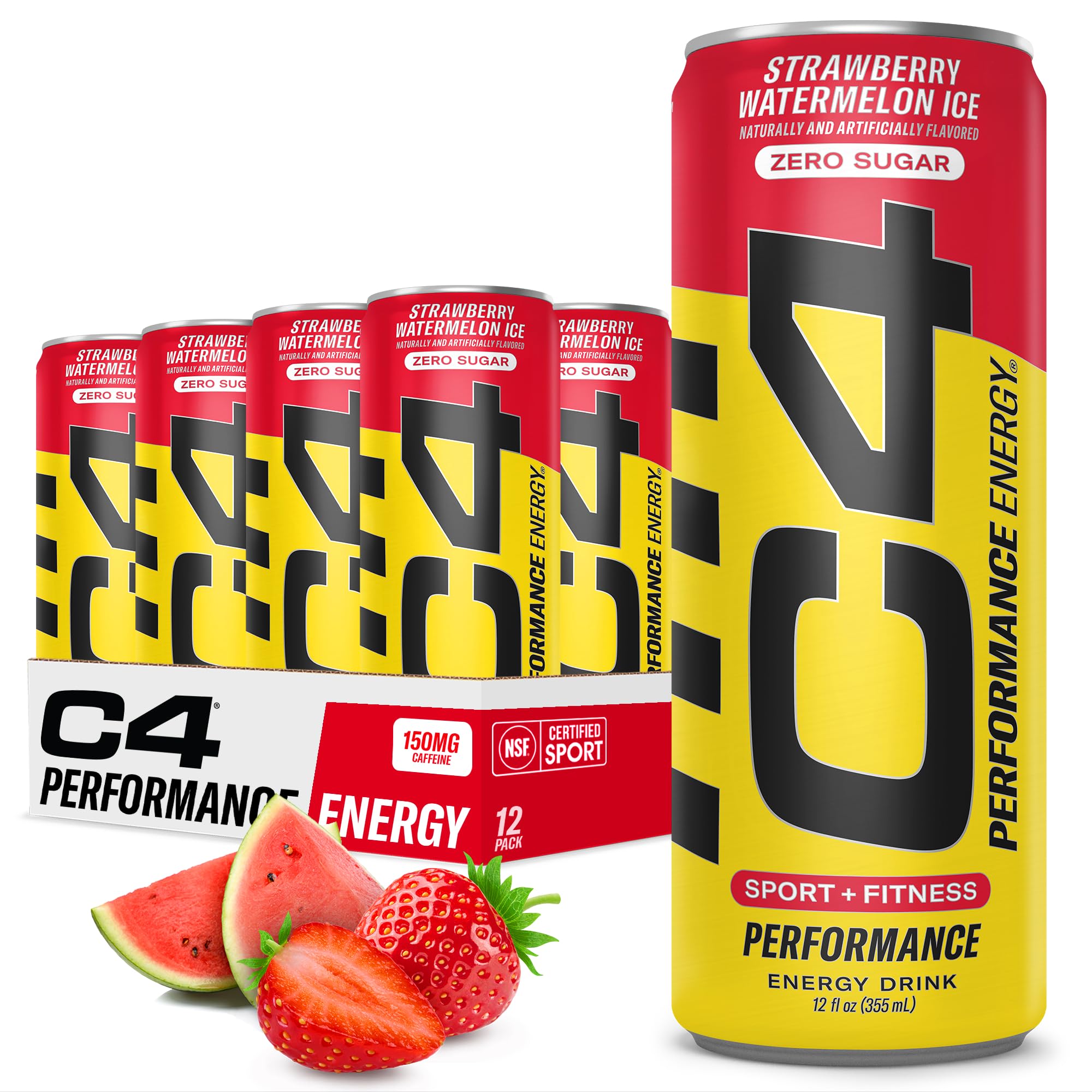 C4 Energy Drink 12oz (Pack of 12) - Frozen Bombsicle - Sugar Free Pre Workout Performance Drink with No Artificial Colors or Dyes