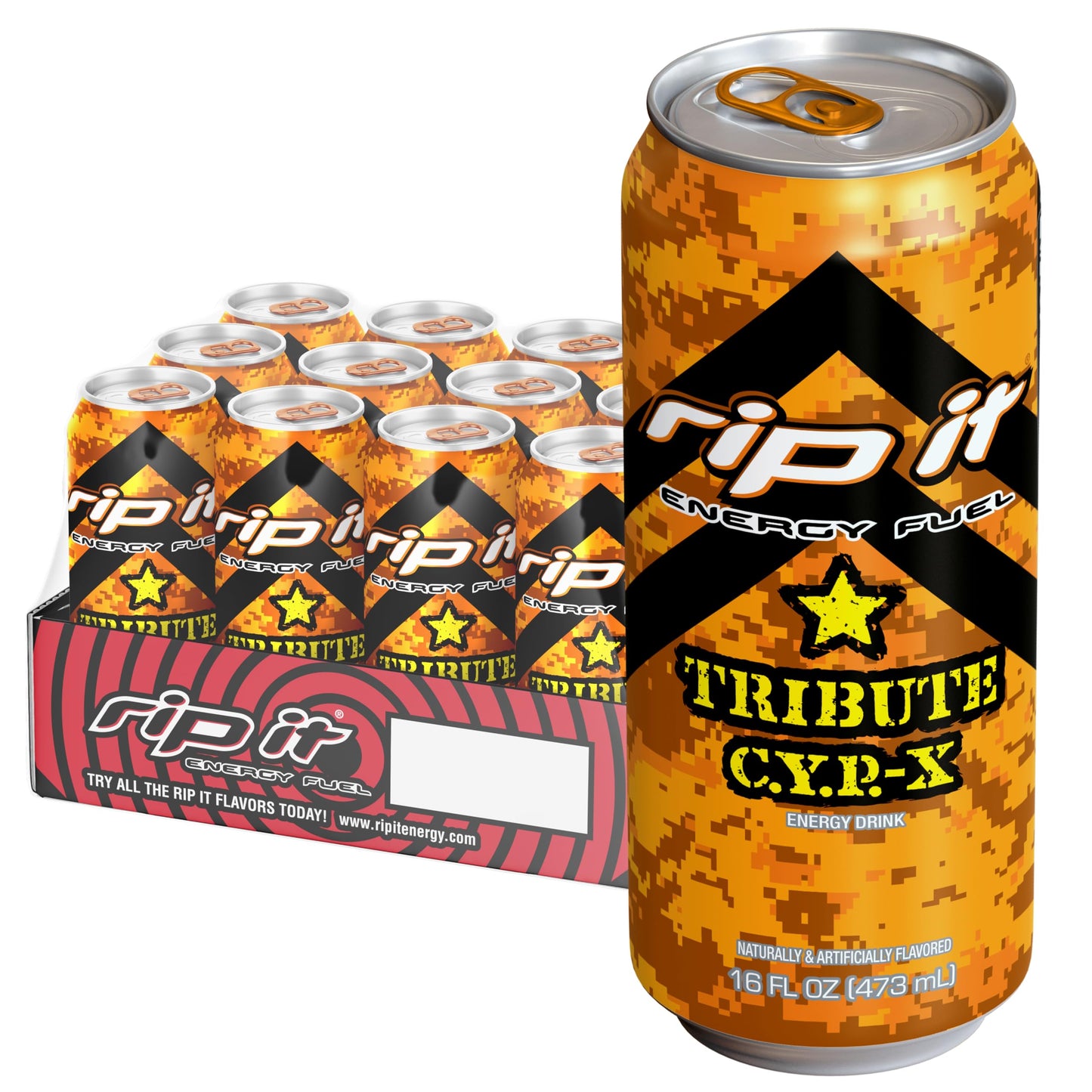 Rip-It Energy Drink | Power | Sharp Citrus Flavor | 12-Pack (16oz Cans) | 160mg Caffeine | Smooth Finish | Ignite Focus | Hardcore Energy That Rips!