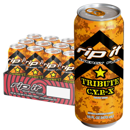 Rip-It Energy Drink | Power | Sharp Citrus Flavor | 12-Pack (16oz Cans) | 160mg Caffeine | Smooth Finish | Ignite Focus | Hardcore Energy That Rips!
