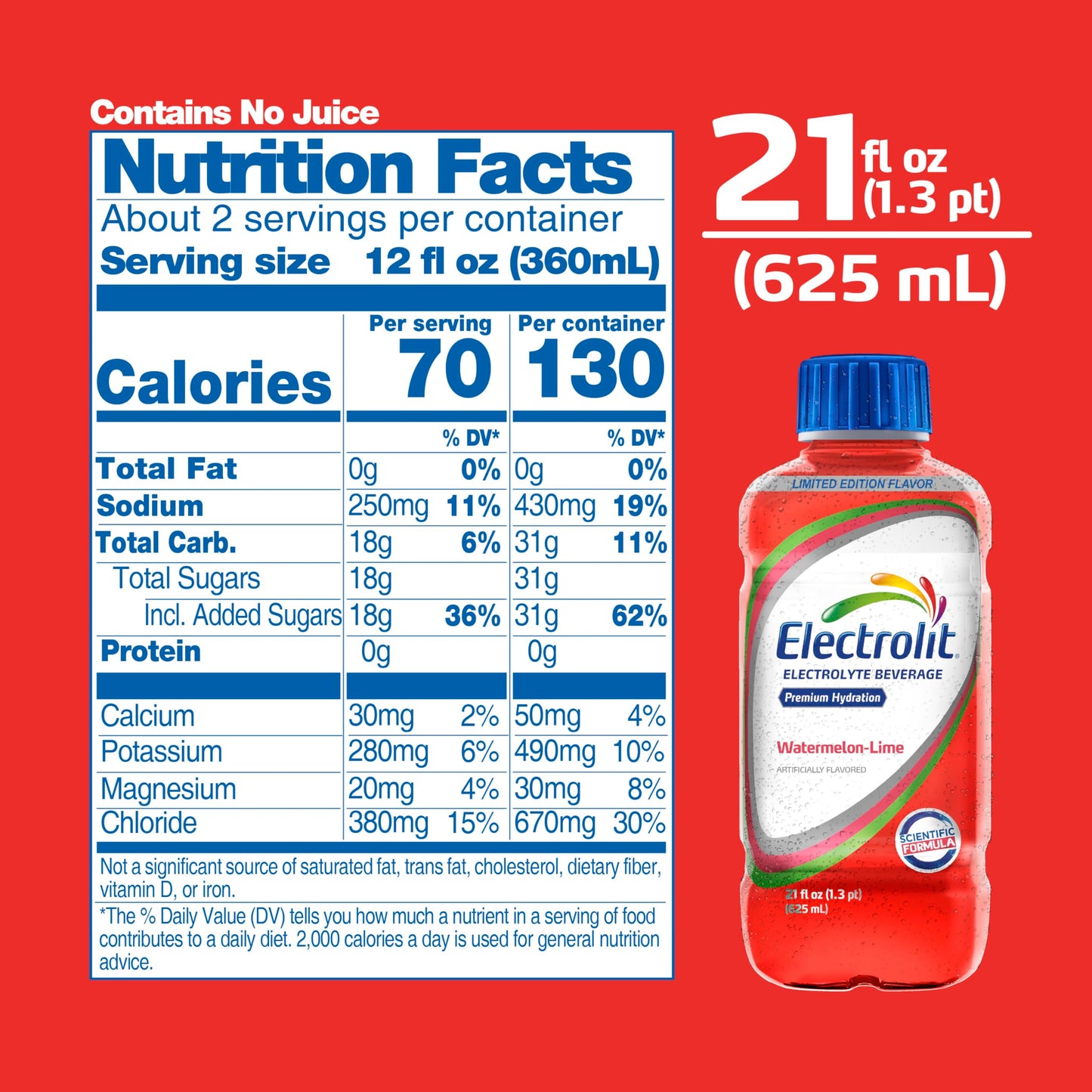 Electrolit, Electrolyte Beverage, Fruit Punch, 21 Fl Oz bottle (Pack of 12)