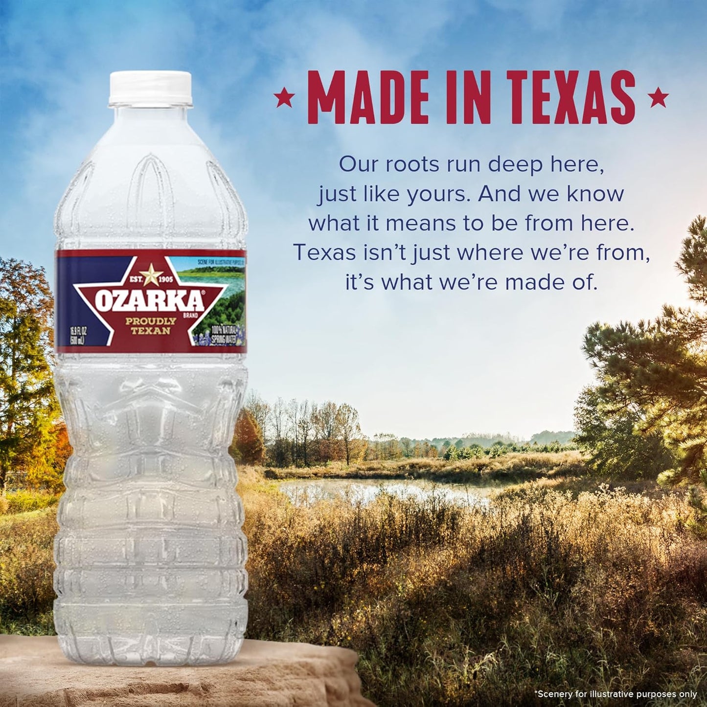 Ozarka Texas Spring Water Bottles - Still Bottled Water Enhanced with Naturally Occurring Minerals for a Crisp Taste, Daily Hydration for Home, Office & Travel, 16.9 Oz (24-Pack)
