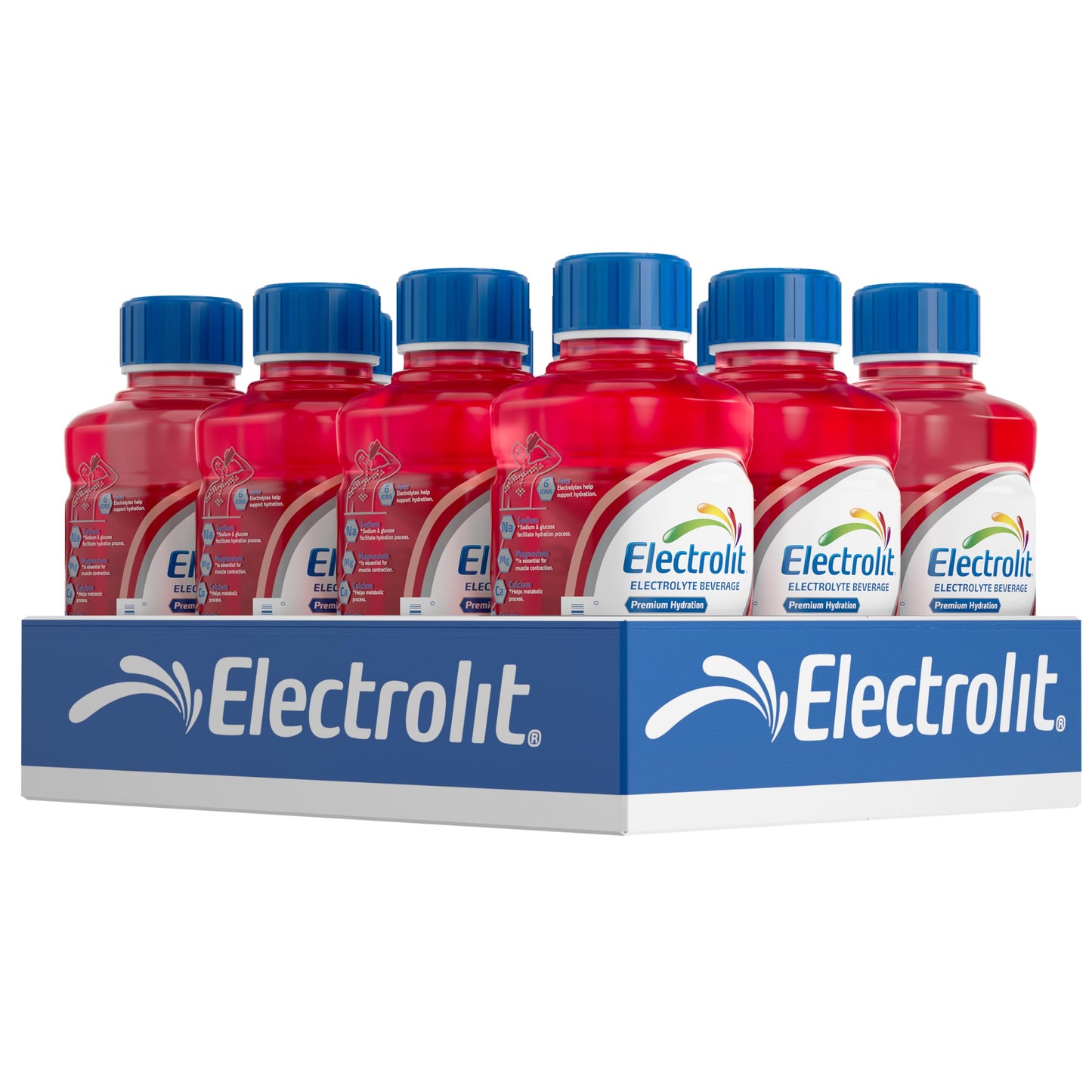 Electrolit, Electrolyte Beverage, Fruit Punch, 21 Fl Oz bottle (Pack of 12)