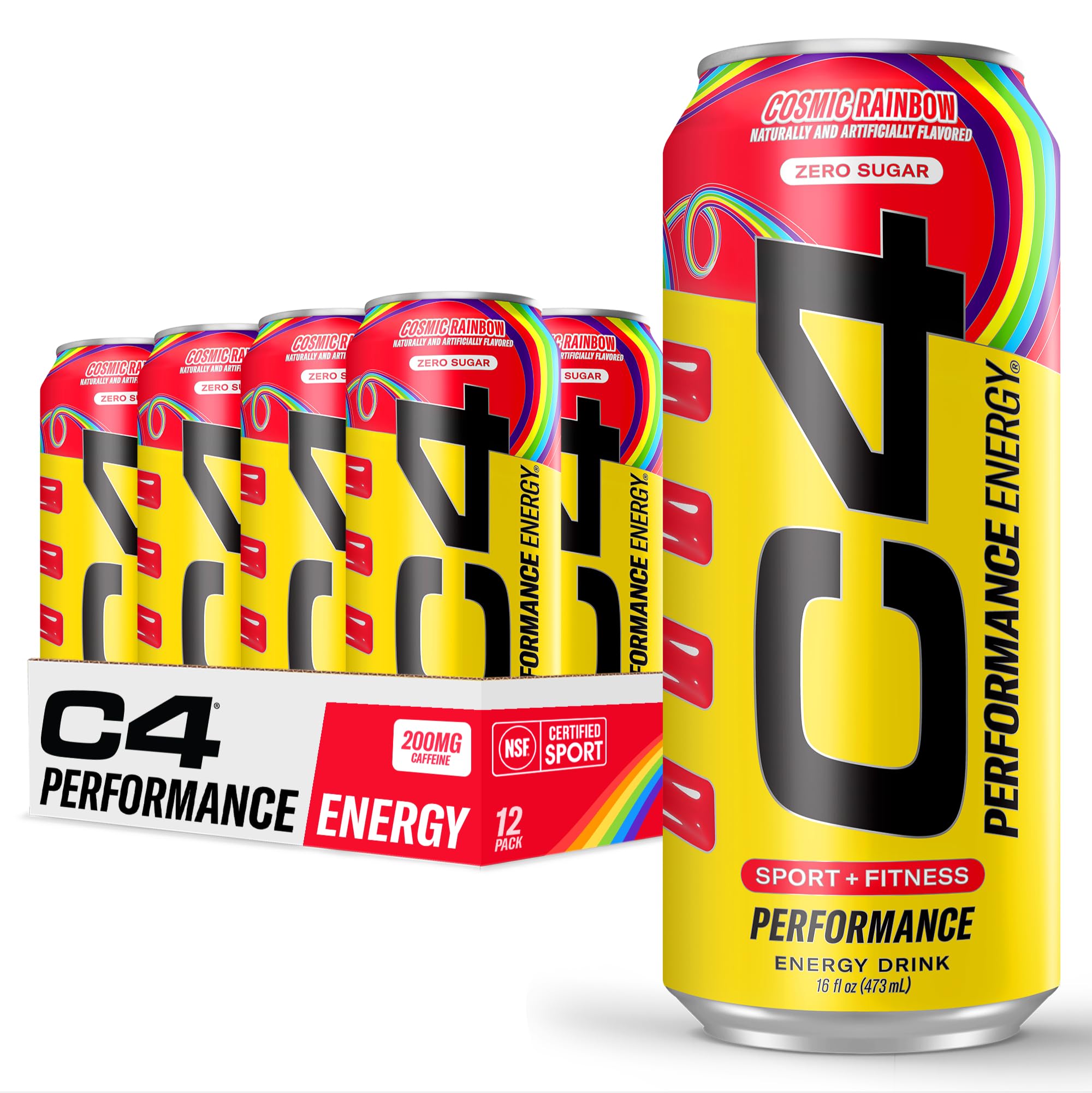 C4 Energy Drink 12oz (Pack of 12) - Frozen Bombsicle - Sugar Free Pre Workout Performance Drink with No Artificial Colors or Dyes