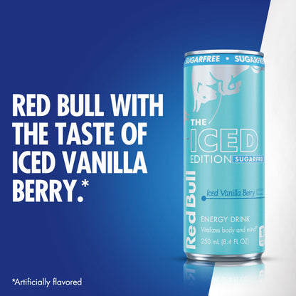 Red Bull Energy Drink SugarFree Variety Pack, Zero, Peach, Iced Vanilla Berry, 8.4 fl. oz, Pack of 12 Can