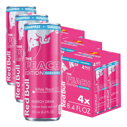 Red Bull Energy Drink SugarFree Variety Pack, Zero, Peach, Iced Vanilla Berry, 8.4 fl. oz, Pack of 12 Can