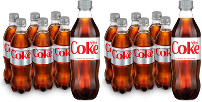 Diet Coke Soda Soft Drink Fridge Pack Cans, 12 fl oz, 12 Pack