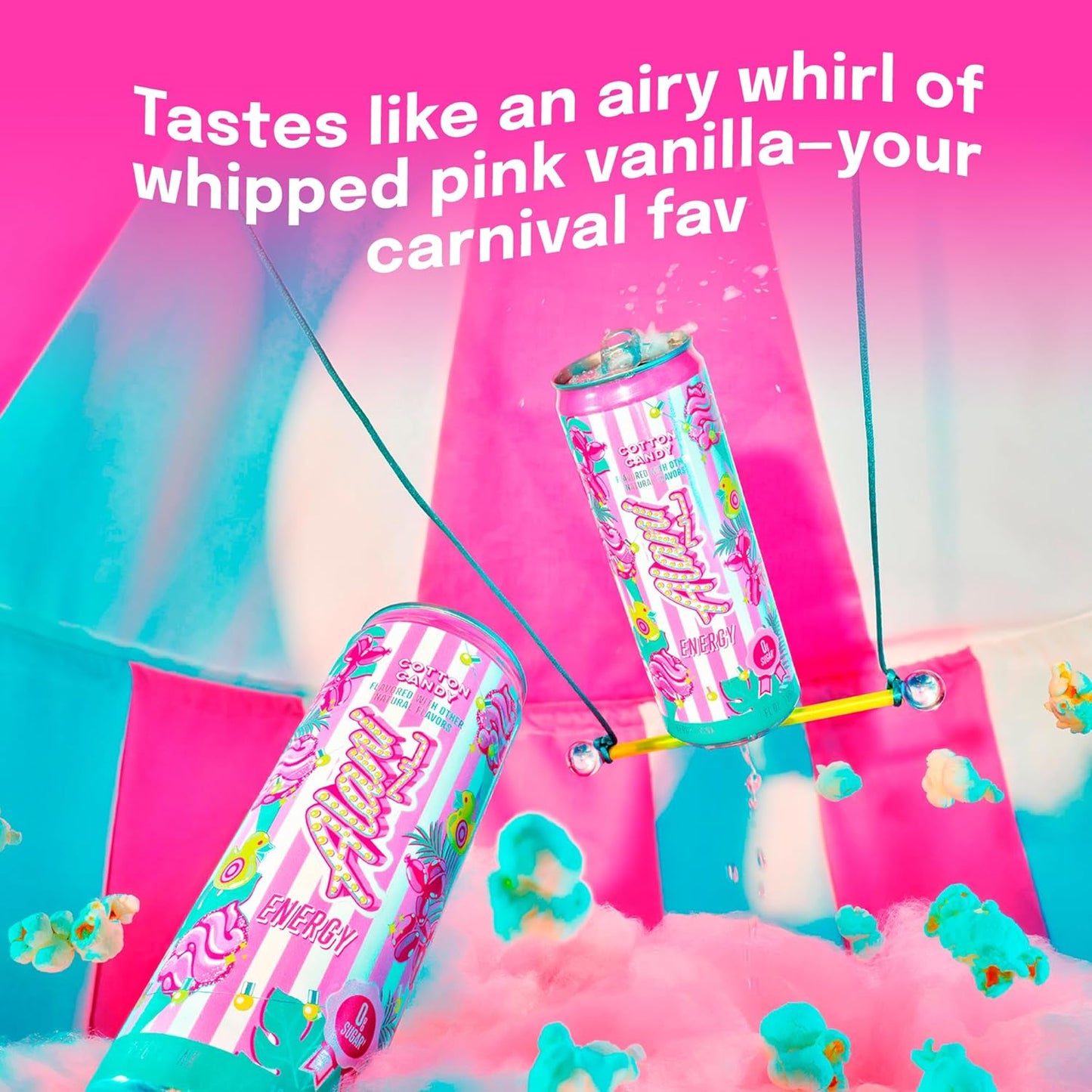 Alani Nu Cotton Candy Sugar Free Energy Drink 12fl oz (Pack of 12)