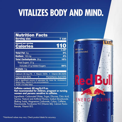 Red Bull Energy Drink, 114mg Caffeine | Taurine & B Vitamins | 12 Fl Oz | 16 Cans