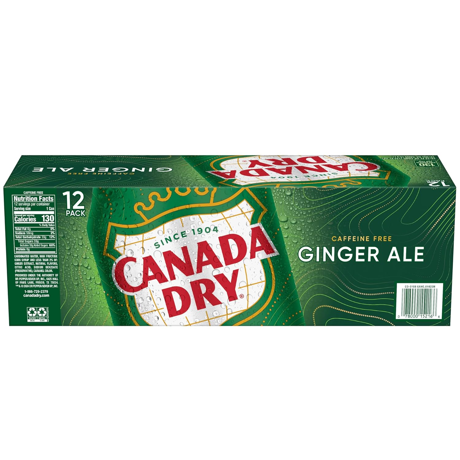 Canada Dry Ginger Ale Soda, 12 fl oz cans, 12 pack