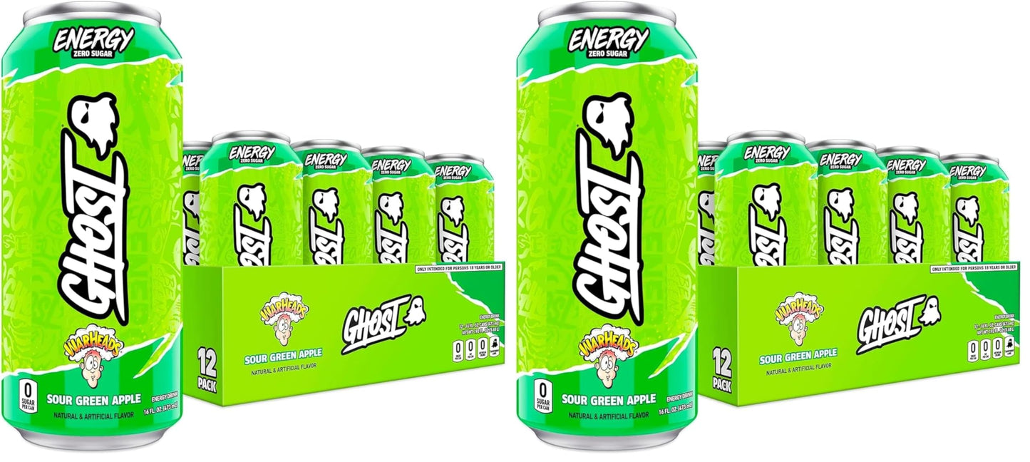 GHOST Energy Drink - 12-Pack, Strawbango, 16oz - Energy & Focus & No Artificial Colors - 200mg of Natural Caffeine, L-Carnitine & Taurine - Gluten-Free & Vegan