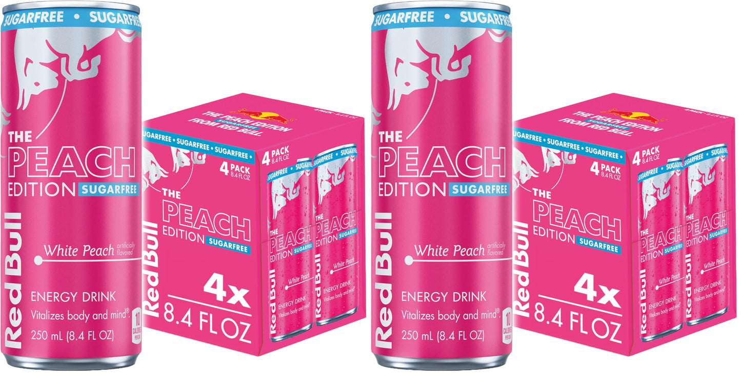 Red Bull Energy Drink SugarFree Variety Pack, Zero, Peach, Iced Vanilla Berry, 8.4 fl. oz, Pack of 12 Can