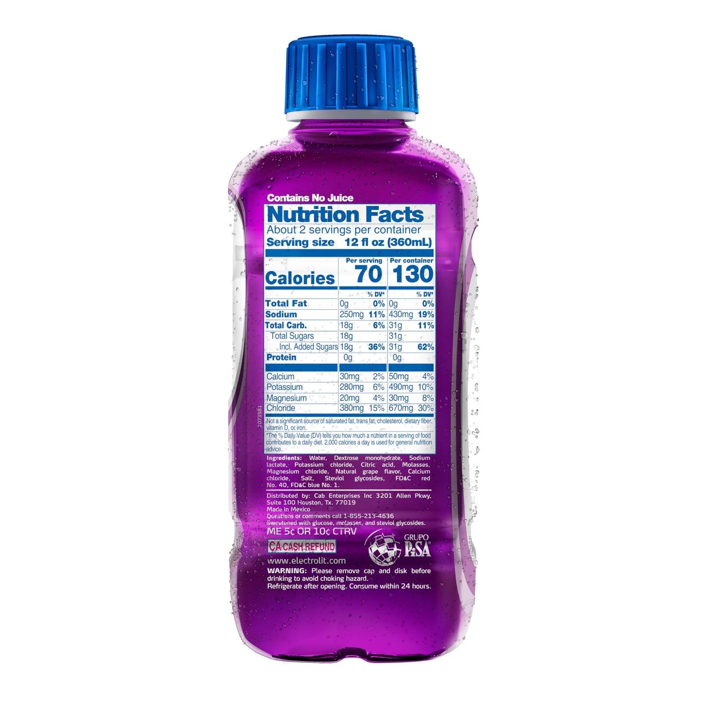 Electrolit, Electrolyte Beverage, Fruit Punch, 21 Fl Oz bottle (Pack of 12)