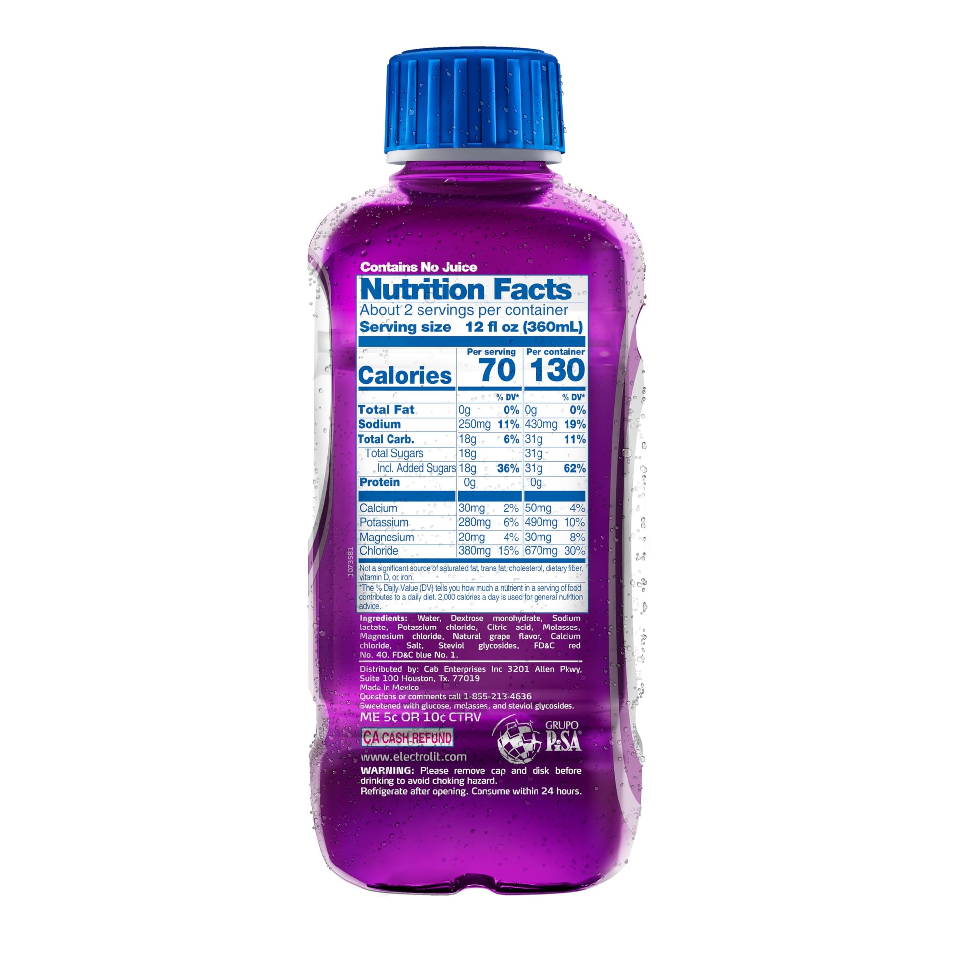 Electrolit, Electrolyte Beverage, Fruit Punch, 21 Fl Oz bottle (Pack of 12)
