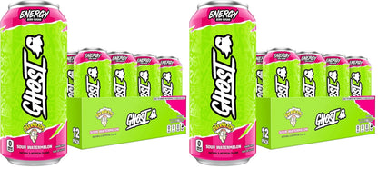 GHOST Energy Drink - 12-Pack, Strawbango, 16oz - Energy & Focus & No Artificial Colors - 200mg of Natural Caffeine, L-Carnitine & Taurine - Gluten-Free & Vegan