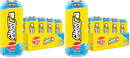 GHOST Energy Drink - 12-Pack, Strawbango, 16oz - Energy & Focus & No Artificial Colors - 200mg of Natural Caffeine, L-Carnitine & Taurine - Gluten-Free & Vegan