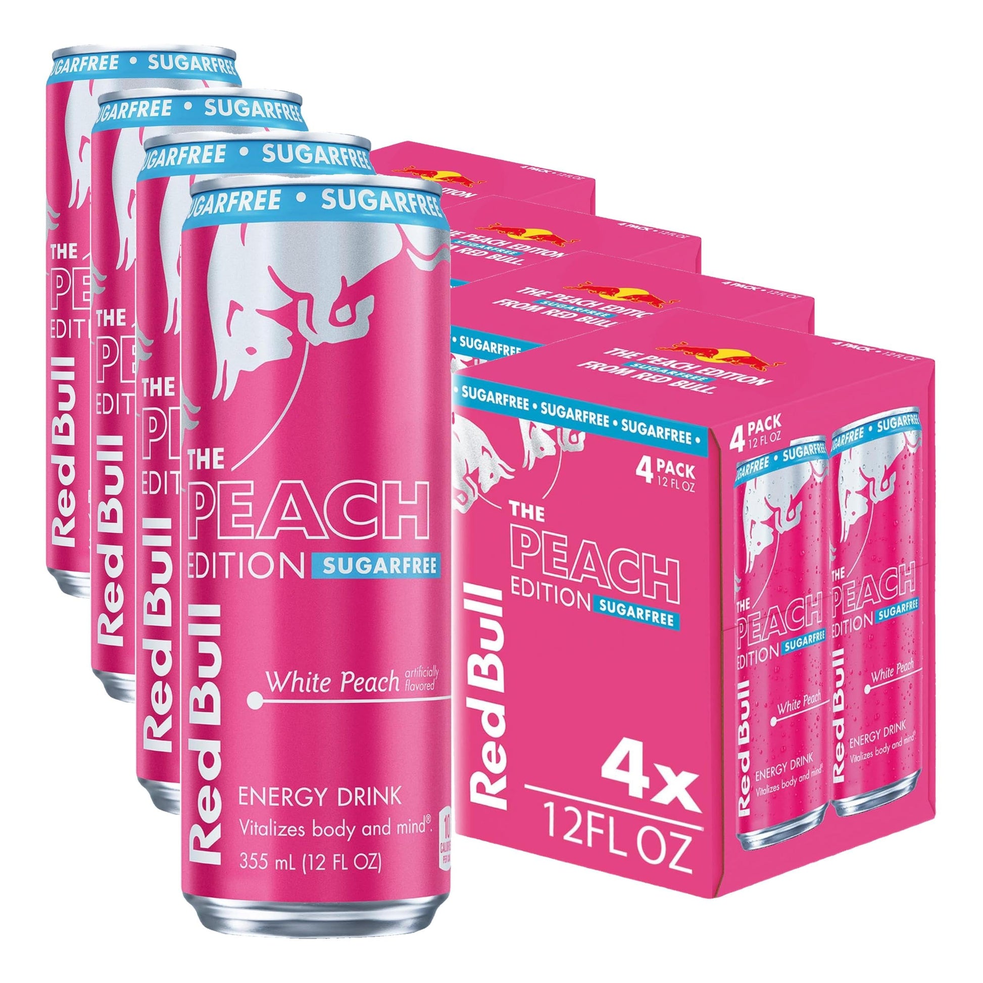 Red Bull Energy Drink SugarFree Variety Pack, Zero, Peach, Iced Vanilla Berry, 8.4 fl. oz, Pack of 12 Can