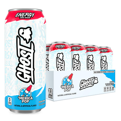 GHOST Energy Drink - 12-Pack, Strawbango, 16oz - Energy & Focus & No Artificial Colors - 200mg of Natural Caffeine, L-Carnitine & Taurine - Gluten-Free & Vegan