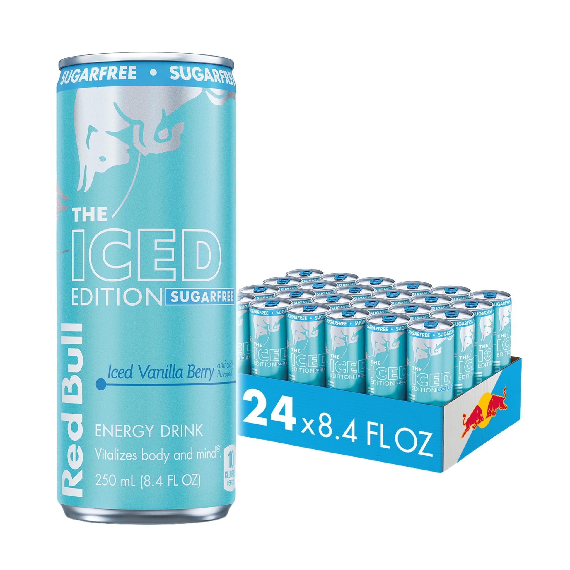 Red Bull Energy Drink SugarFree Variety Pack, Zero, Peach, Iced Vanilla Berry, 8.4 fl. oz, Pack of 12 Can