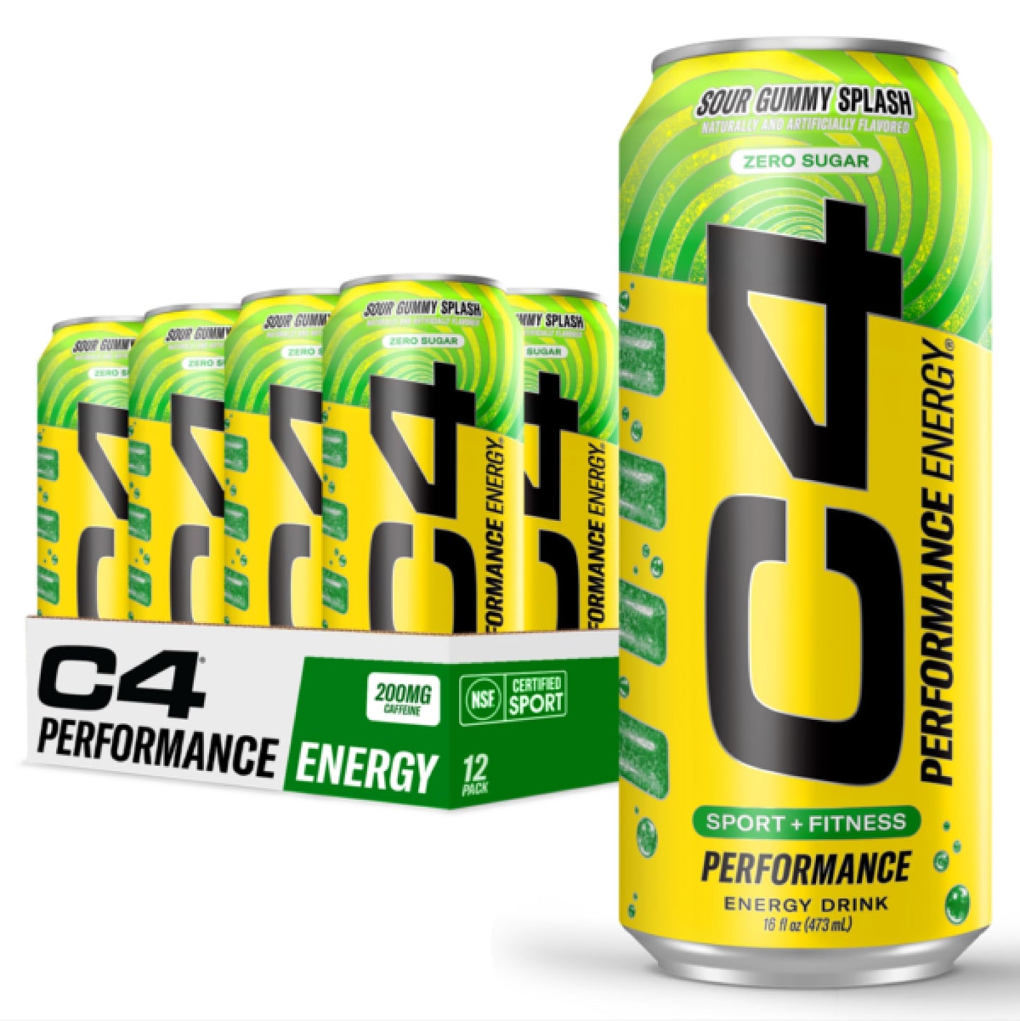 C4 Energy Drink 12oz (Pack of 12) - Frozen Bombsicle - Sugar Free Pre Workout Performance Drink with No Artificial Colors or Dyes