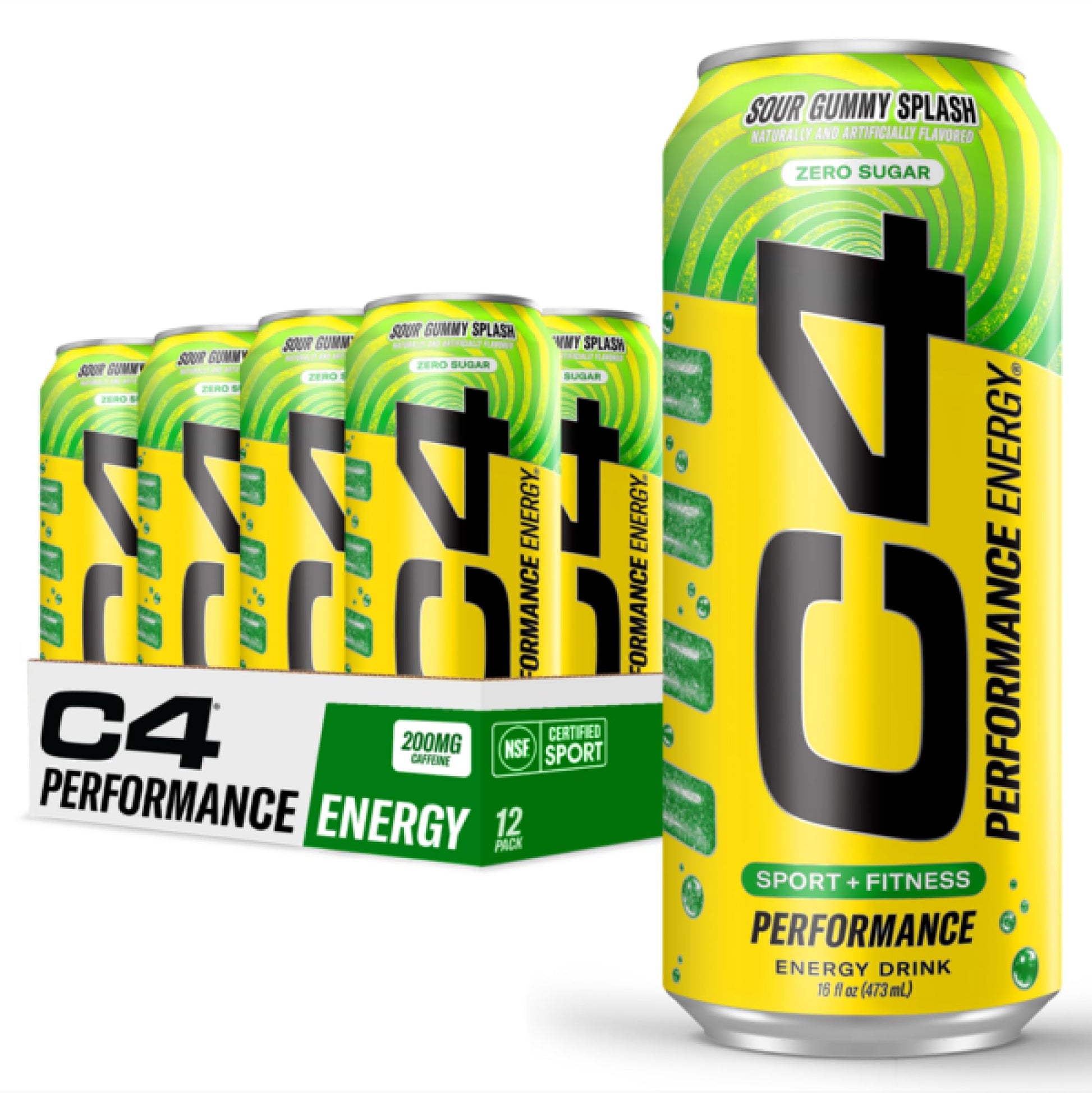C4 Energy Drink 12oz (Pack of 12) - Frozen Bombsicle - Sugar Free Pre Workout Performance Drink with No Artificial Colors or Dyes