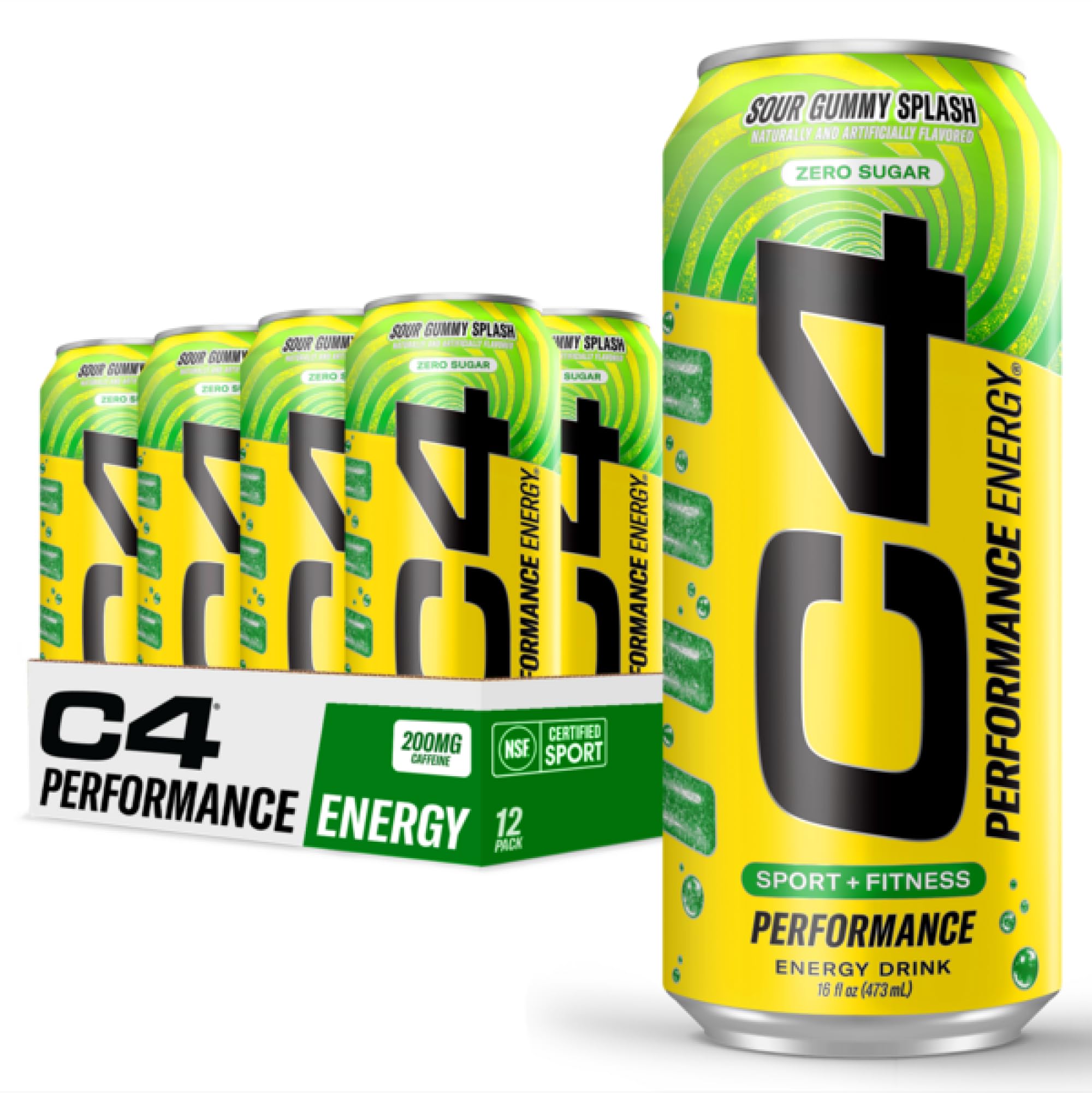 C4 Energy Drink 12oz (Pack of 12) - Frozen Bombsicle - Sugar Free Pre Workout Performance Drink with No Artificial Colors or Dyes