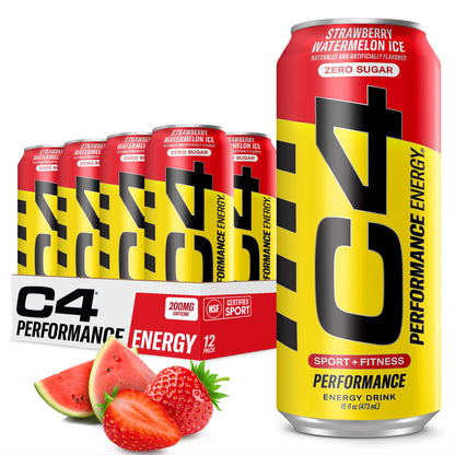 C4 Energy Drink 12oz (Pack of 12) - Frozen Bombsicle - Sugar Free Pre Workout Performance Drink with No Artificial Colors or Dyes