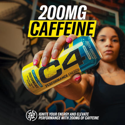 C4 Energy Drink 12oz (Pack of 12) - Frozen Bombsicle - Sugar Free Pre Workout Performance Drink with No Artificial Colors or Dyes